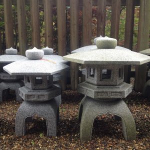 Kodai Rokkaku Yukimi Japanese Stone Lantern