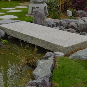 Flat Japanese stone bridge