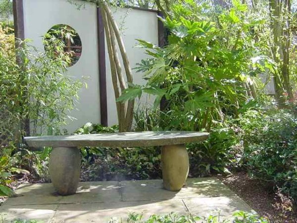 Natural Japanese stone bench