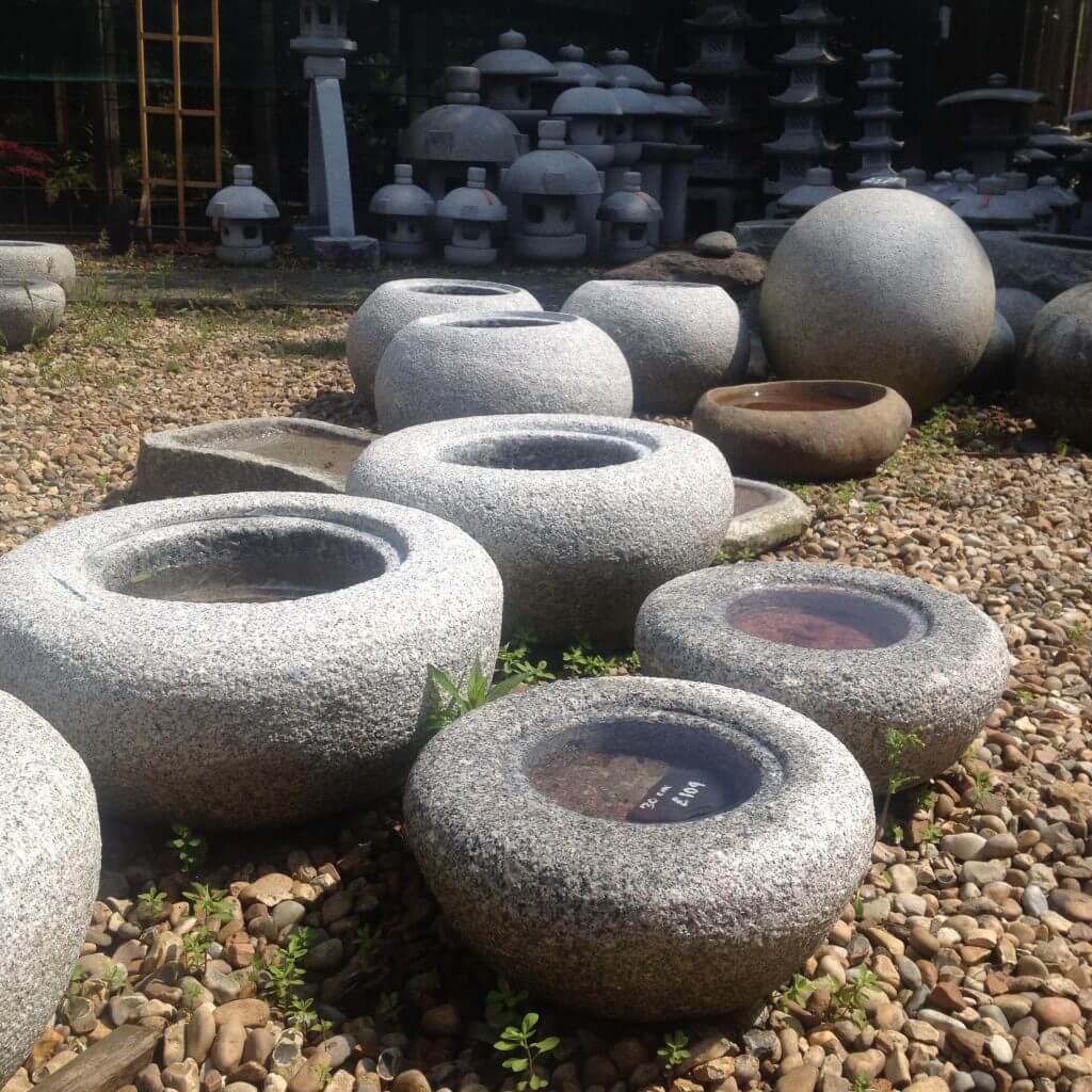 Stone Japanese water basins Build a Japanese Garden UK
