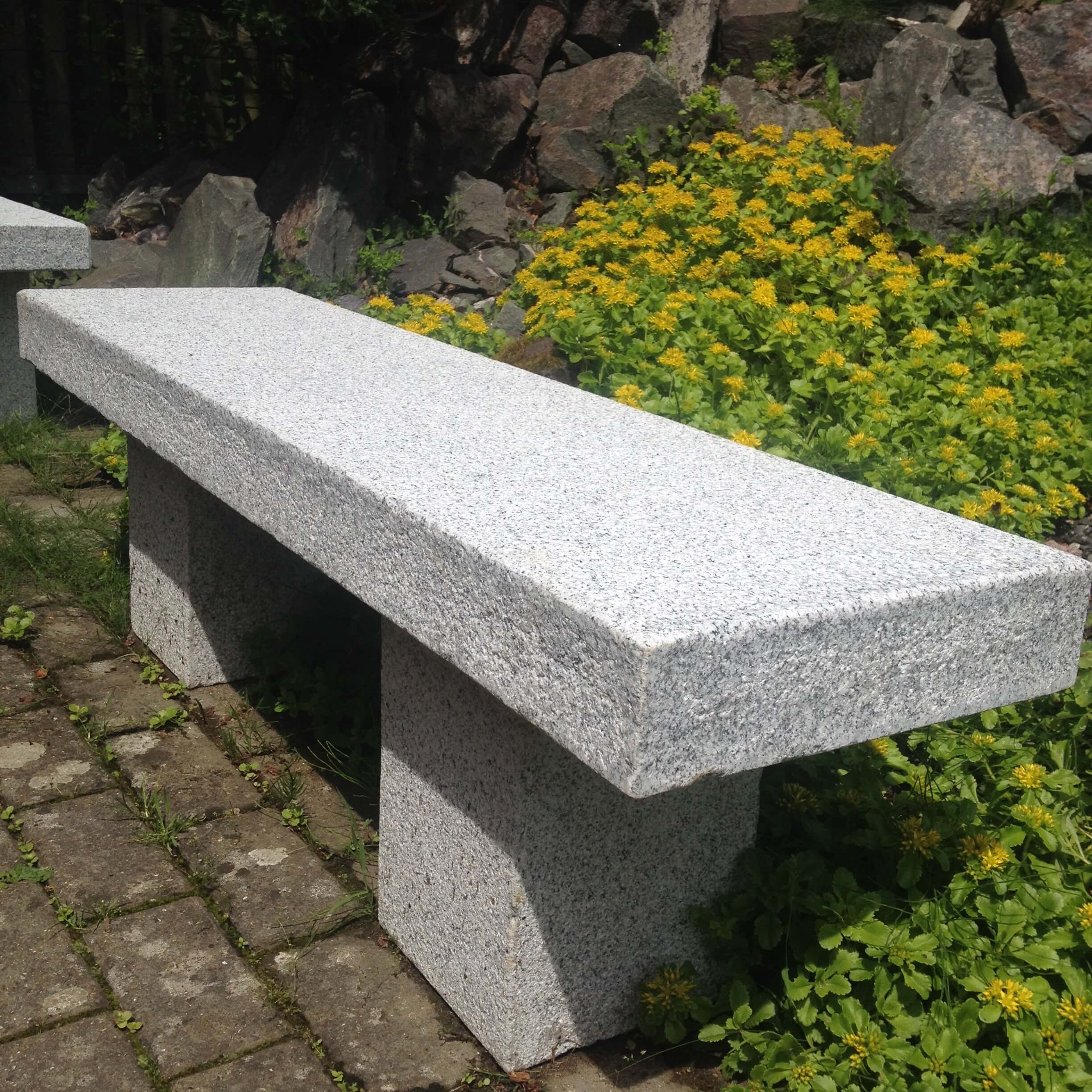 Japanese straight stone bench - Build a Japanese Garden UK