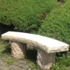 Beige japanese curved granite bench