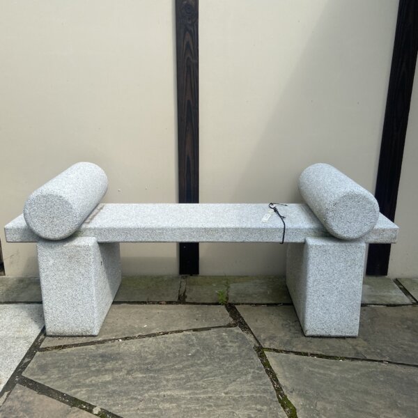 Japanese Roll top stone bench with arm rests