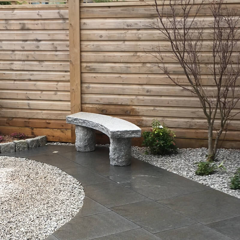 Japanese curved stone bench - Image 7