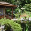 Japanese garden with Tea House
