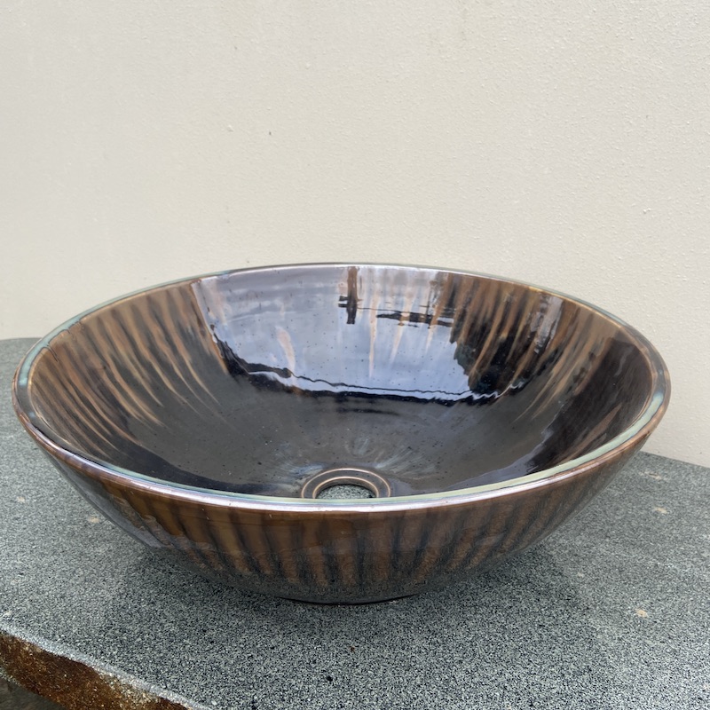 Black and Treacle Ceramic Basin - Image 2